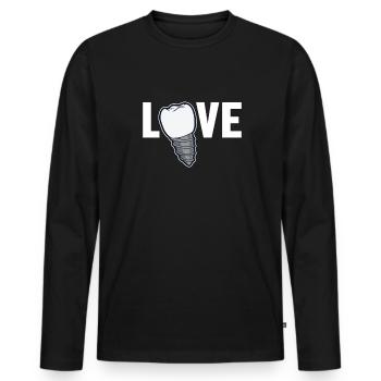Love Dental Laboratory Dental Laboratory Dental Technician - Men's Premium Organic Long Sleeve Shirt - black - Front - Nico (187cm)