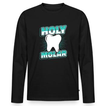 Holy Molar Dental Assistant Technique Laboratoire Dentaire - T-shirt manches longues Premium bio Homme - noir - Devant - Nico (187cm)