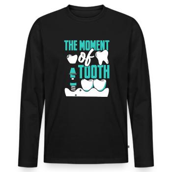 Le moment du laboratoire dentaire dentaire Laboratoire dentaire - T-shirt manches longues Premium bio Homme - noir - Devant - Nico (187cm)