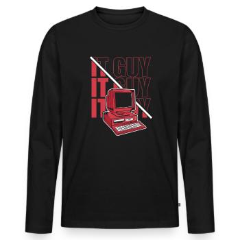 Informaticien Administrateur Administrateur des opérations informatiques - T-shirt manches longues Premium bio Homme - noir - Devant - Nico (187cm)