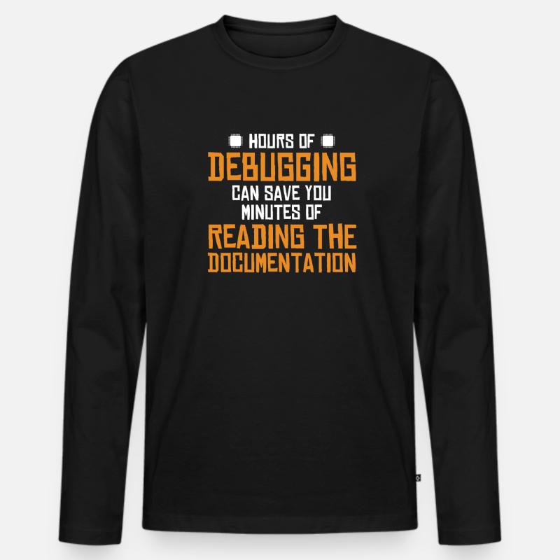 Hours Of Debugging Softwareingenieur Developer - Männer Premium Bio Langarmshirt - Schwarz