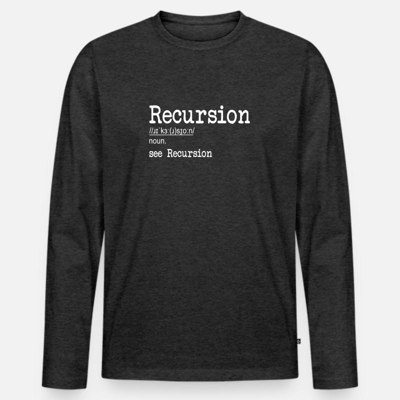 Recursion Definition Developer Coder Programmierer Männer Premium Bio Langarmshirt