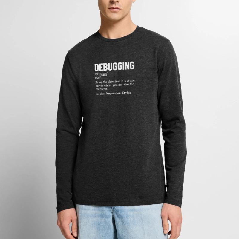 Debugging Definition Developer Coder Programmierer Männer Premium Bio Langarmshirt