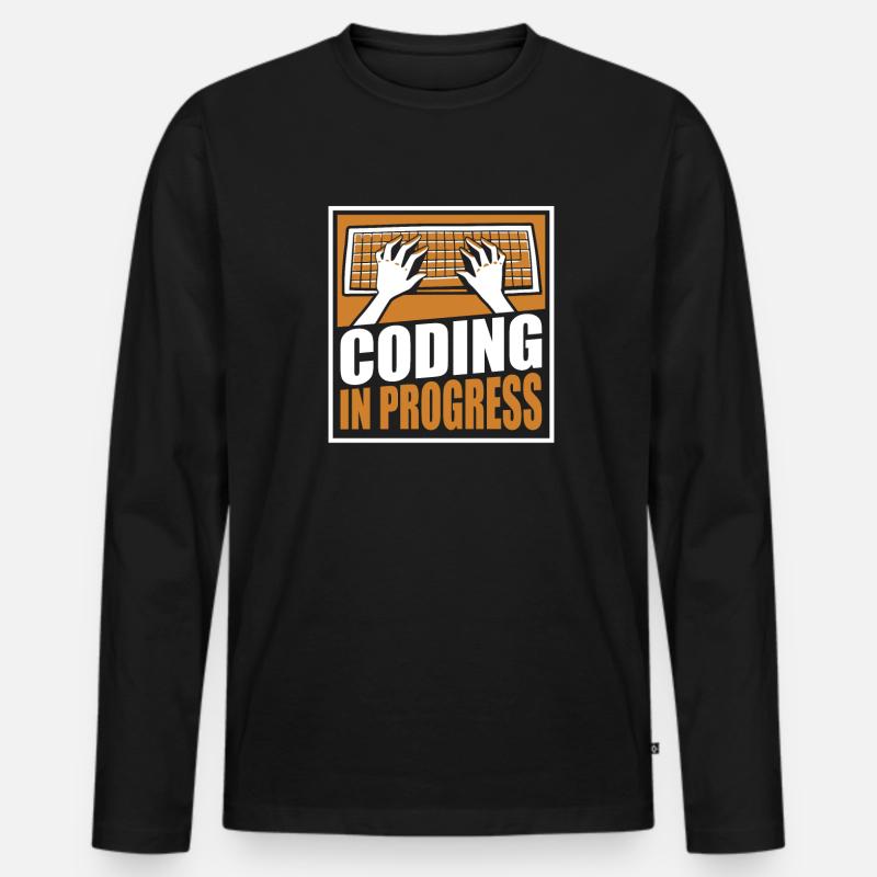 Coding In Progress Softwareingenieur Developer - Männer Premium Bio Langarmshirt - Schwarz