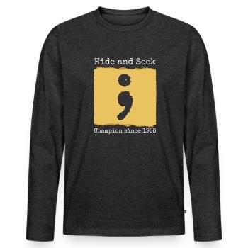 Hide And Seek Champion Since 1958 Developer - Männer Premium Bio Langarmshirt - Anthrazit meliert - Vorne - Nico (187cm)