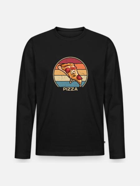 Retro Pizza Bakke Pizza Ovn Pizza Pizza Lovers - Premium økologisk langærmet T-shirt til mænd - sort