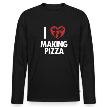 J’adore faire pizza plateau pizza pizza four pizza pizza - T-shirt manches longues Premium bio Homme - noir - Devant - Nico (187cm)