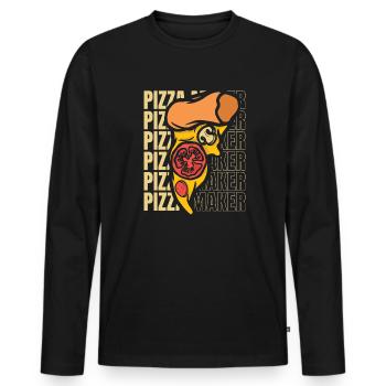 pizza maker pizza oven pizza pizza tray pizza maker - Men's Premium Organic Long Sleeve Shirt - black - Front - Nico (187cm)