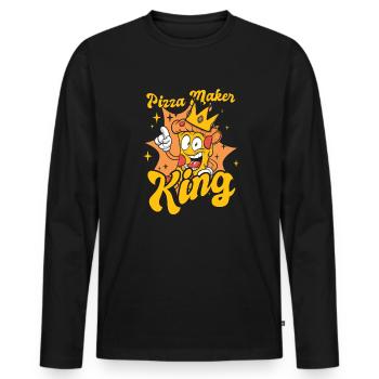 Pizza Maker King Pizza Plateau Pizza Four à pizza - T-shirt manches longues Premium bio Homme - noir - Devant - Nico (187cm)
