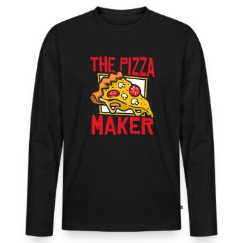 Le pizzaiolo Pizza Plateau à pizza Four à pizza - T-shirt manches longues Premium bio Homme - noir - Devant - Nico (187cm)