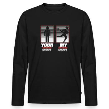 You Son My Son Intercrosse Lax Spieler Polocrosse - Männer Premium Bio Langarmshirt - Schwarz - Vorne - Nico (187cm)
