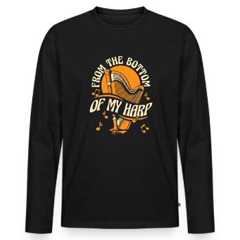 Du bas de ma harpe Harpe Harpe musicale Harpe - T-shirt manches longues Premium bio Homme - noir - Devant - Nico (187cm)
