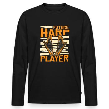 Futur joueur de harpe Harpe Musique Harpe Harpe Harpe Joueur de harpe - T-shirt manches longues Premium bio Homme - noir - Devant - Nico (187cm)