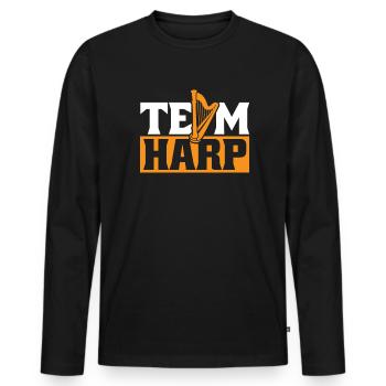 Harpe d’équipe Harpe de concert Harpe Harpe Musique - T-shirt manches longues Premium bio Homme - noir - Devant - Nico (187cm)