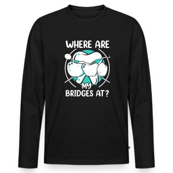 Où sont mes ponts au laboratoire dentaire Laboratoire dentaire - T-shirt manches longues Premium bio Homme - noir - Devant - Nico (187cm)