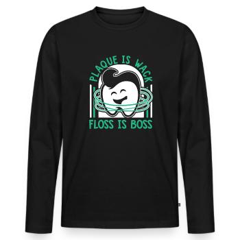 Plaque Is Wack Dentallabor - Männer Premium Bio Langarmshirt - Schwarz - Vorne - Nico (187cm)