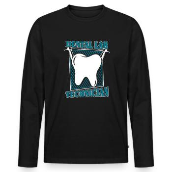 Dental Laboratory Dental Laboratory Master Dental Technician - Men's Premium Organic Long Sleeve Shirt - black - Front - Nico (187cm)