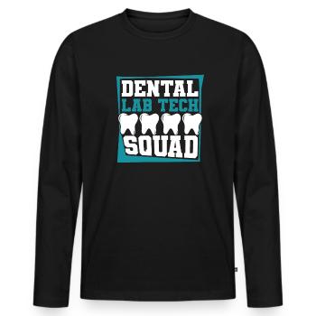 Dental Laboratory Dental Laboratory Master Dental Technician - Men's Premium Organic Long Sleeve Shirt - black - Front - Nico (187cm)
