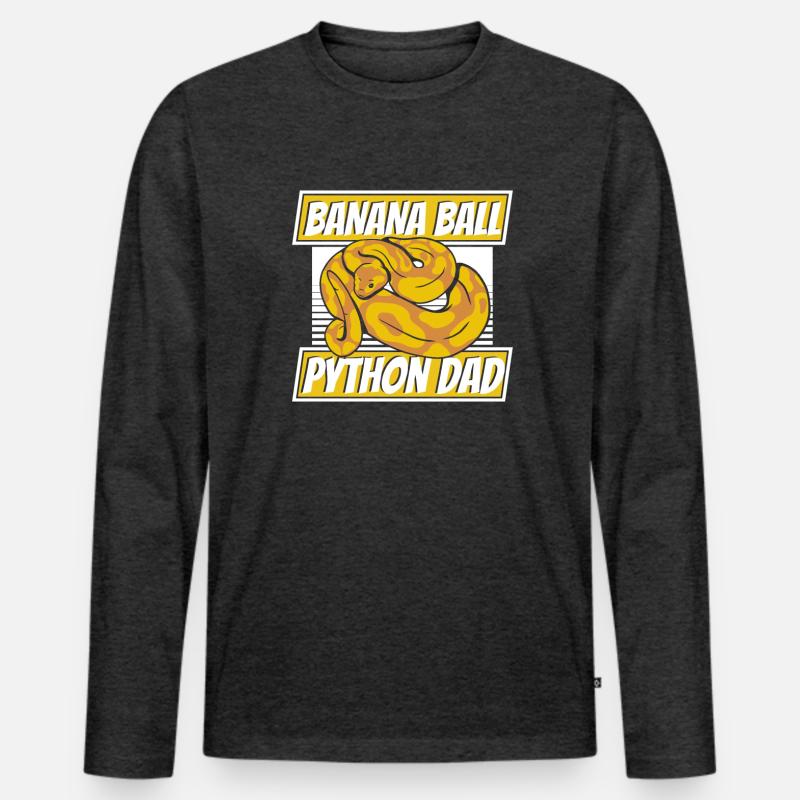 Boule de banane Python Papa Python Serpent Banane T-shirt manches longues Premium bio Homme