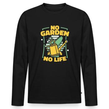 No Garden No Life Horticultural Allotment Garden - Men's Premium Organic Long Sleeve Shirt - black - Front - Nico (187cm)