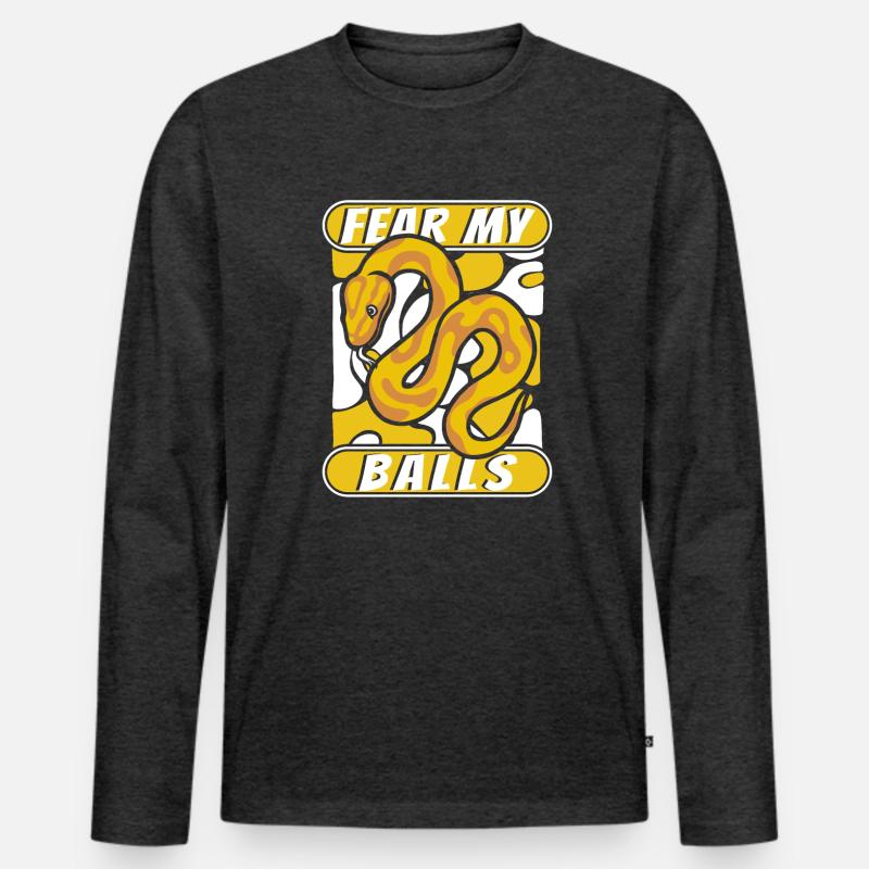 Fear My Balls Python Snake Banana Ball Python T-shirt manches longues Premium bio Homme