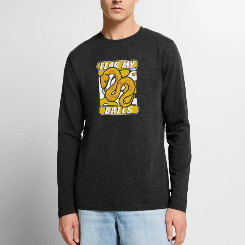 Fear My Balls Python Snake Banana Ball Python T-shirt manches longues Premium bio Homme