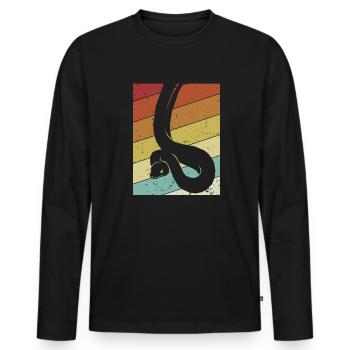 Rétro Scale Creepers Python Snake Banana - T-shirt manches longues Premium bio Homme - noir - Devant - Nico (187cm)
