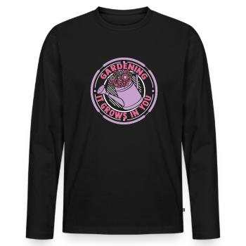 Gardening It Grows In You Horticulture Allotment - Men's Premium Organic Long Sleeve Shirt - black - Front - Nico (187cm)