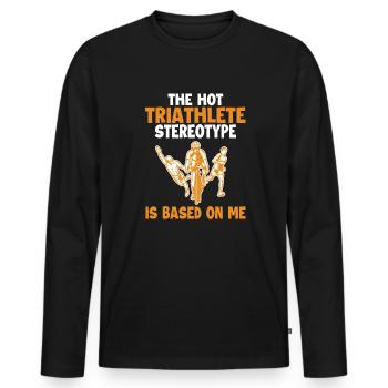 Le stéréotype du triathlète chaud est basé sur moi - T-shirt manches longues Premium bio Homme - noir - Devant - Nico (187cm)