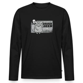 Just Drink Beer And Hang Out Short Tail Long Hair - Men's Premium Organic Long Sleeve Shirt - black - Front - Nico (187cm)