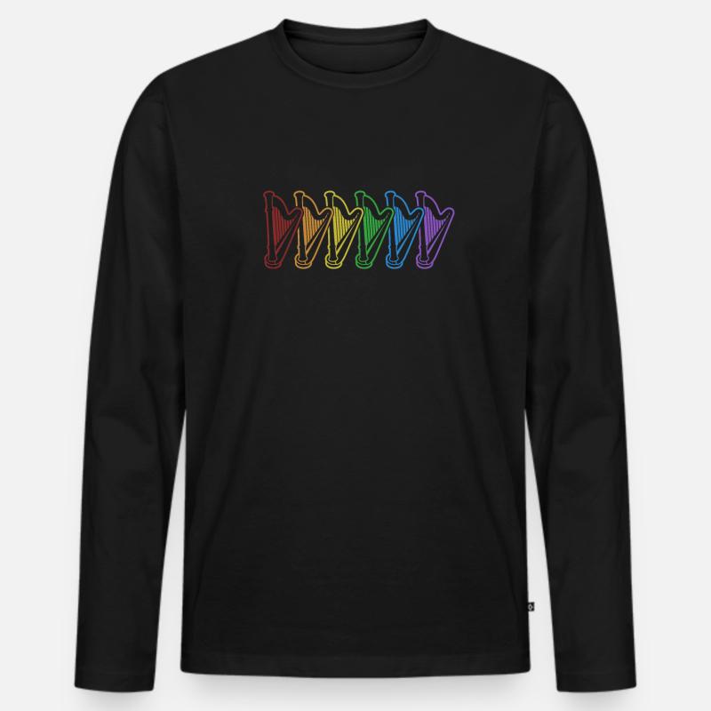 Harps LGBT Rainbow Harfe Konzertharfe - Männer Premium Bio Langarmshirt - Schwarz
