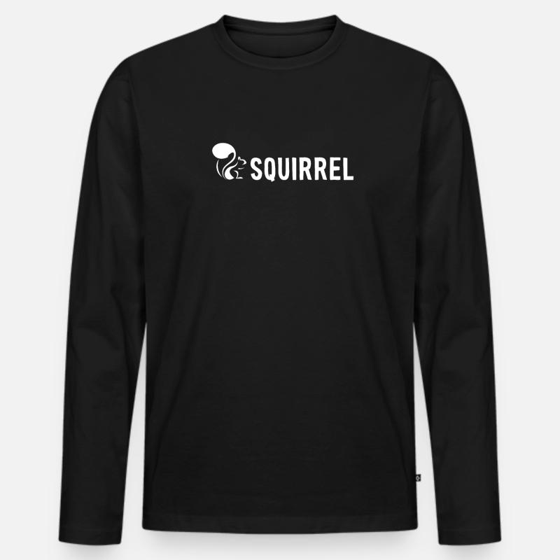 Squirrel Fuchshörnchen Grauhörnchen Squirrel - Männer Premium Bio Langarmshirt - Schwarz