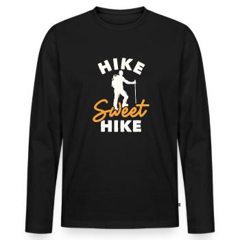 Hike Sweet Hike Hiking Trekking Mountain Hiking - Men's Premium Organic Long Sleeve Shirt - black - Front - Nico (187cm)