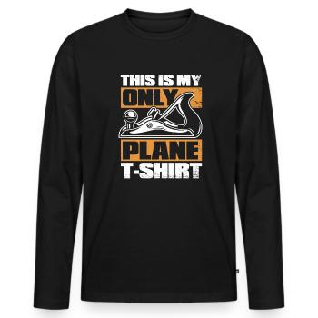 C’est mon seul avion Tischler Carpenter - T-shirt manches longues Premium bio Homme - noir - Devant - Nico (187cm)