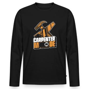 Carpenter Mode On Carpenter Wood Mechanic - Men's Premium Organic Long Sleeve Shirt - black - Front - Nico (187cm)