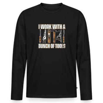 Je travaille avec un tas d’outils Schreiner Carpenter - T-shirt manches longues Premium bio Homme - noir - Devant - Nico (187cm)