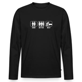 Good Better Best Billiards Billiards Snooker - Männer Premium Bio Langarmshirt - Schwarz - Vorne - Nico (187cm)