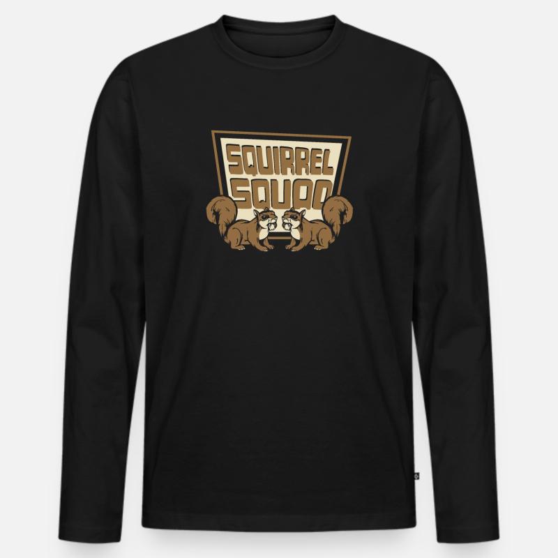 Squirrel Squad Squirrel Fuchshörnchen Eichhörnchen - Men's Premium Organic Long Sleeve Shirt - black
