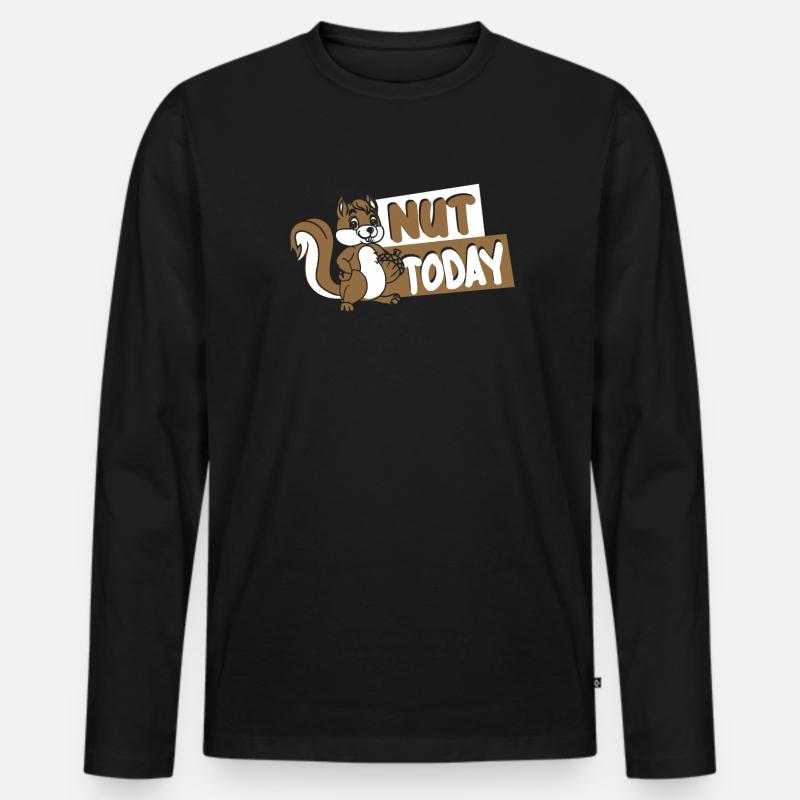 Nut Today Fuchshörnchen Grauhörnchen Squirrel - Männer Premium Bio Langarmshirt - Schwarz