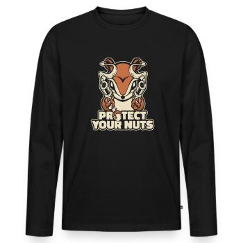 Protect Your Nuts Squirrel Fuchshörnchen - Männer Premium Bio Langarmshirt - Schwarz - Vorne - Nico (187cm)