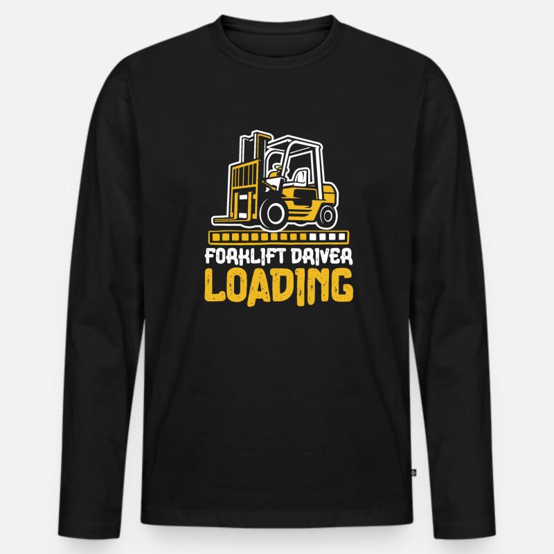 Forklift Driver Loading Gabelstaplerfahrer - Männer Premium Bio Langarmshirt - Schwarz