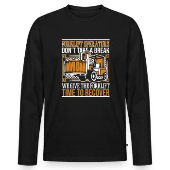 We Give The Forklift Time To Recover Gabelstapler - Men's Premium Organic Long Sleeve Shirt - black - Front - Nico (187cm)