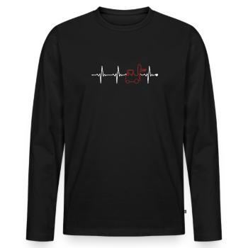 Forklift Heartbeat Telehandler All-terrain forklift - Men's Premium Organic Long Sleeve Shirt - black - Front - Nico (187cm)