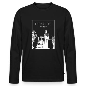 Forklift Chinese Hanzi Telehandler Forklift - Men's Premium Organic Long Sleeve Shirt - black - Front - Nico (187cm)