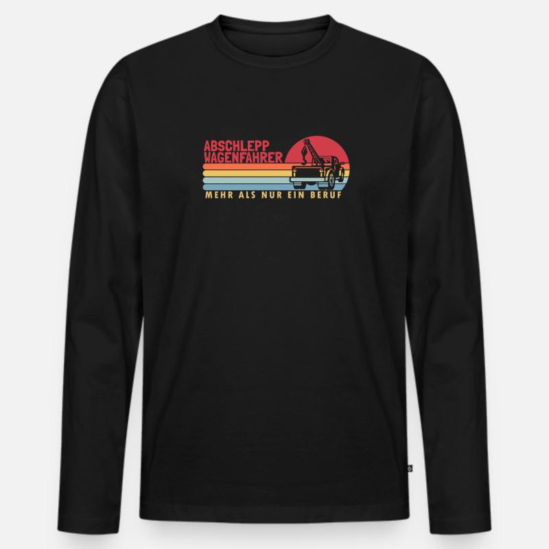 Abschleppwagenfahrer mehr als ein Beruf - Männer Premium Bio Langarmshirt - Schwarz