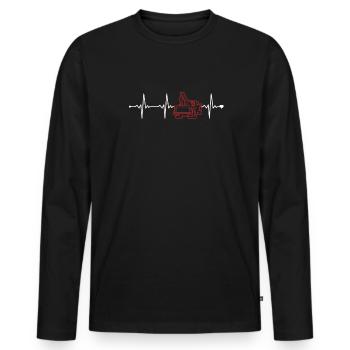 Tow Truck Heartbeat Towing Service Driver - Men's Premium Organic Long Sleeve Shirt - black - Front - Nico (187cm)
