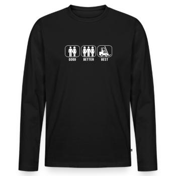Bon meilleur meilleur conducteur de chariot élévateur - T-shirt manches longues Premium bio Homme - noir - Devant - Nico (187cm)