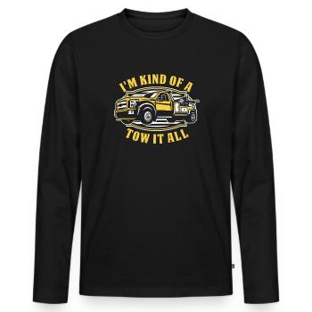 Je suis un peu un conducteur de remorquage - T-shirt manches longues Premium bio Homme - noir - Devant - Nico (187cm)