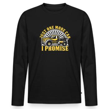 Just One More Car I Promise Abschleppfahrzeug - Männer Premium Bio Langarmshirt - Schwarz - Vorne - Nico (187cm)