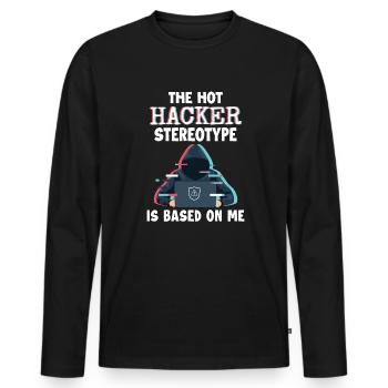 Le stéréotype du pirate informatique est basé sur le renifleur de phishing Me - T-shirt manches longues Premium bio Homme - noir - Devant - Nico (187cm)